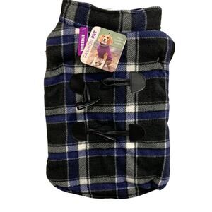 Medium Fashion Pet Dog New Reversible Fleece Jacket Coat Plaid